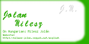 jolan milesz business card