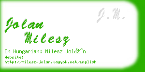 jolan milesz business card